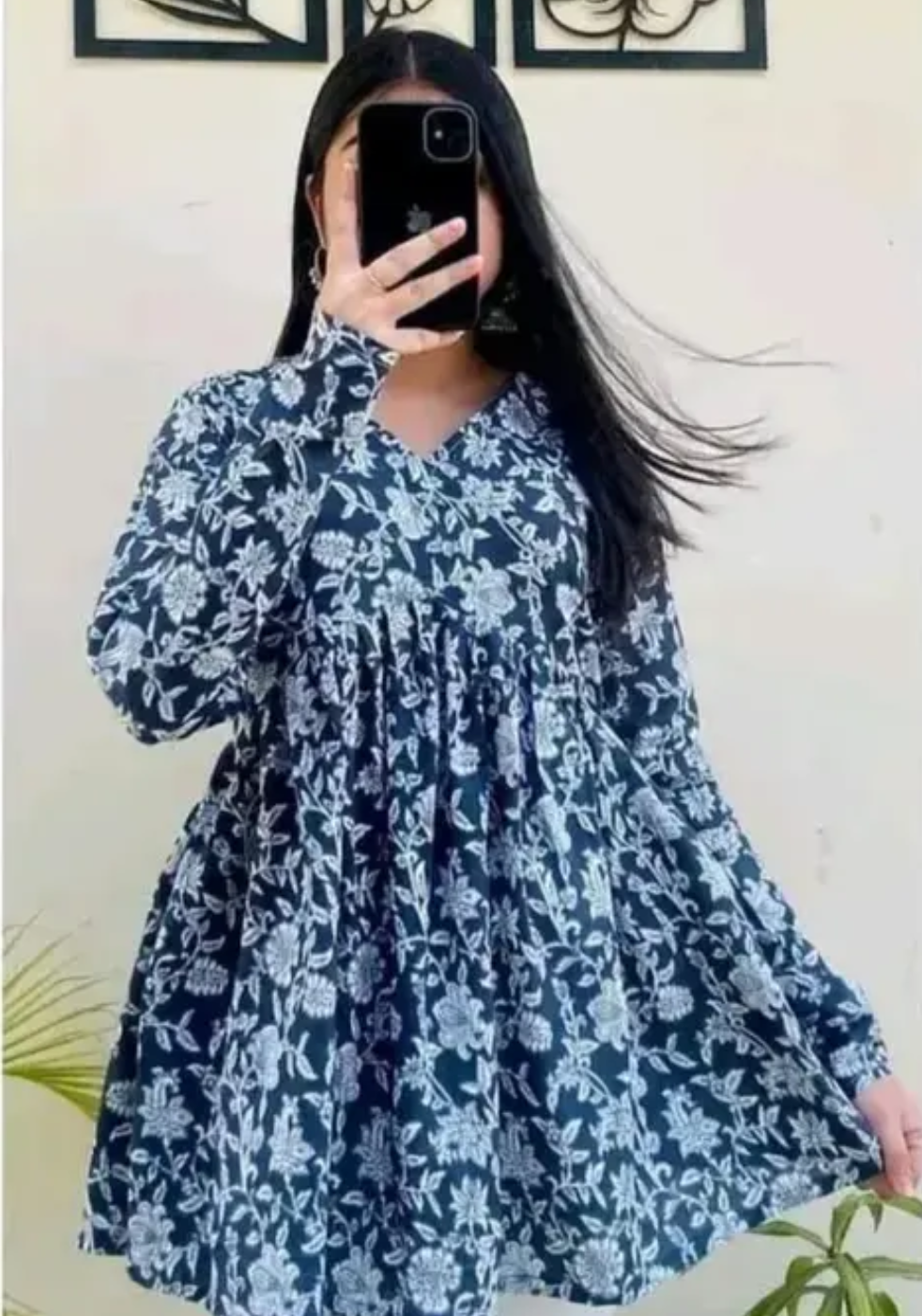 V-Neck Top New Stylish Indigo Blue