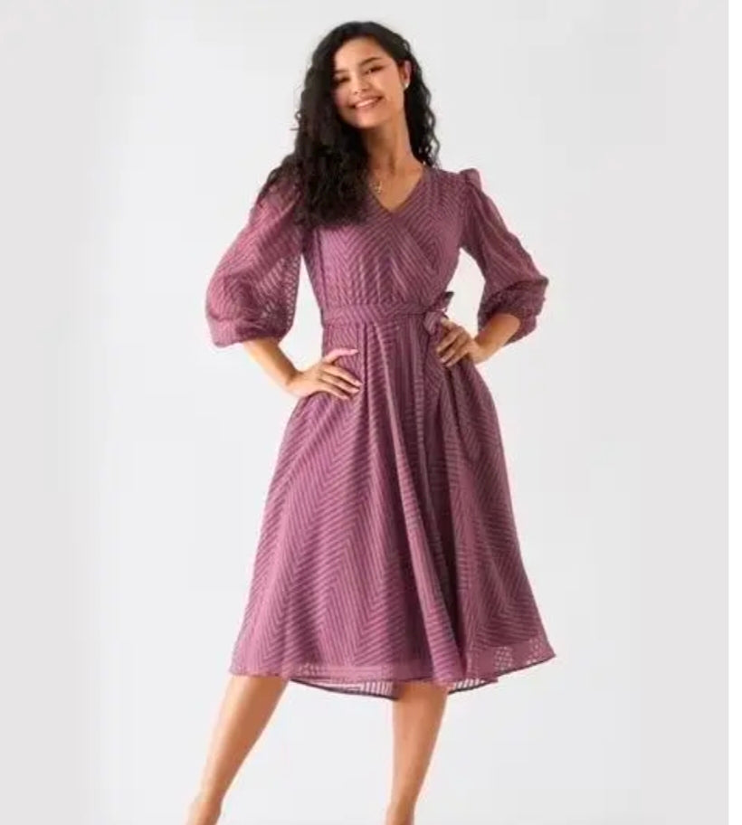 Women' & Girl's Solid Georgette Stitched One Piece Frock Pack of 1